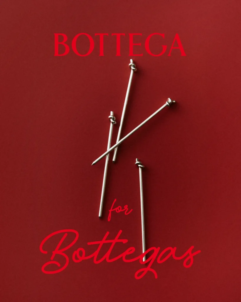 Luxusné remeselné objekty Bottega Veneta, Benátky, Miláno, New York, rituál aperitívu, pocta tradičnému dizajnu.
