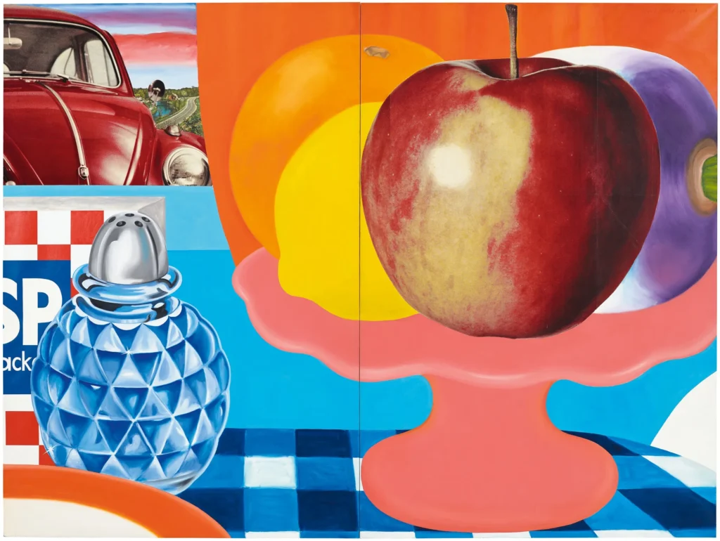 interiér výstavy Tom Wesselmann: Wesselmann: 1963–1983 v Gagosian Gallery s veľkoformátovými pop‑art dielami