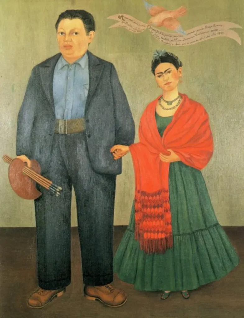 Frida Kahlo, Diego y yo (Diego a ja), 1949, olej na plátne, autoportrét s Diegom Riverom na čele, San Francisco Museum of Modern Art