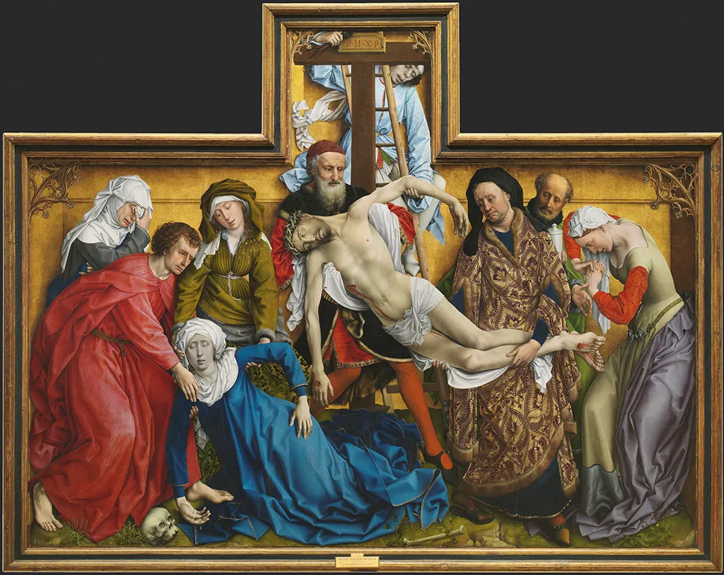 Rogier van der Weyden, Snímanie z kríža, okolo 1435, olej na dreve, Museo del Prado, Madrid