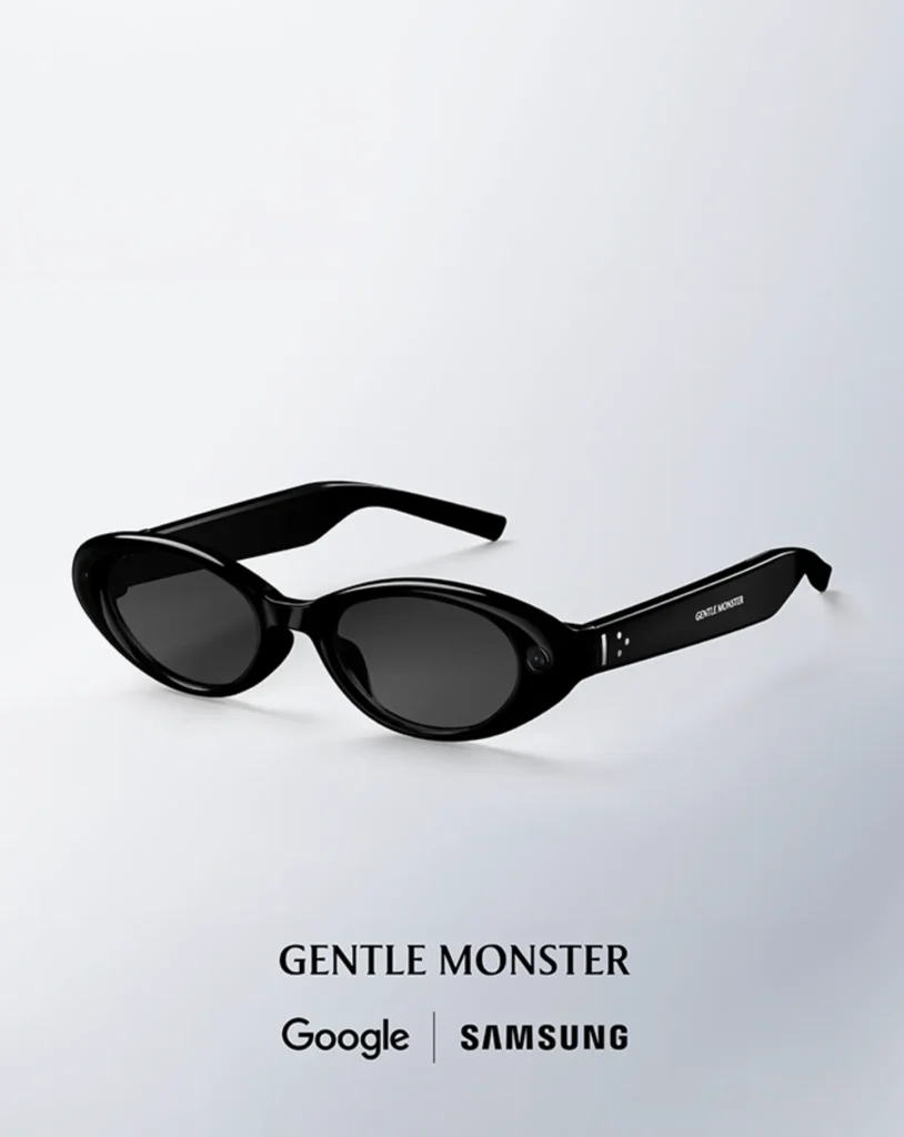Gentle Monster x Google x Samsung, inteligentné okuliare, produktová fotografia, 2026. Courtesy Gentle Monster, Google, Samsung.