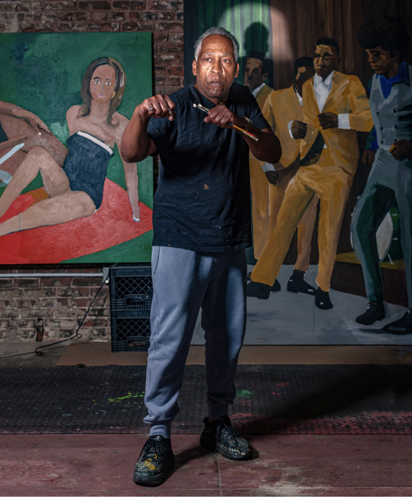 Henry Taylor vo svojom štúdiu v Los Angeles, fotografia D'Angelo Lovell Williams, 2023