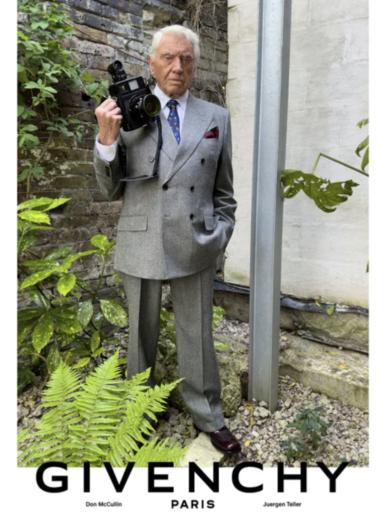 Don McCullin v kampani Givenchy Spring Summer 2027, fotografia Juergen Teller