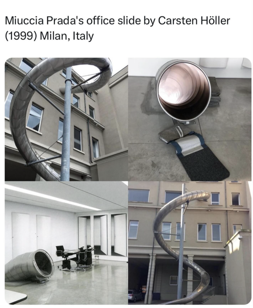 Carsten Höller, kancelárska šmykľavka pre Miuccii Pradu, Miláno