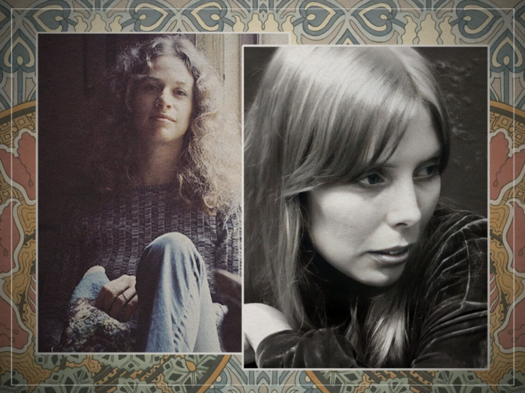Carole King a Joni Mitchell na dobových fotografiách