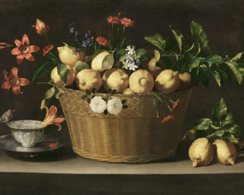 Juan de Zurbarán, Still Life with Lemons in a Wicker Basket Print