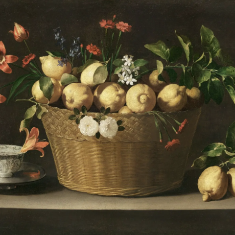 Juan de Zurbarán, Still Life with Lemons in a Wicker Basket Print