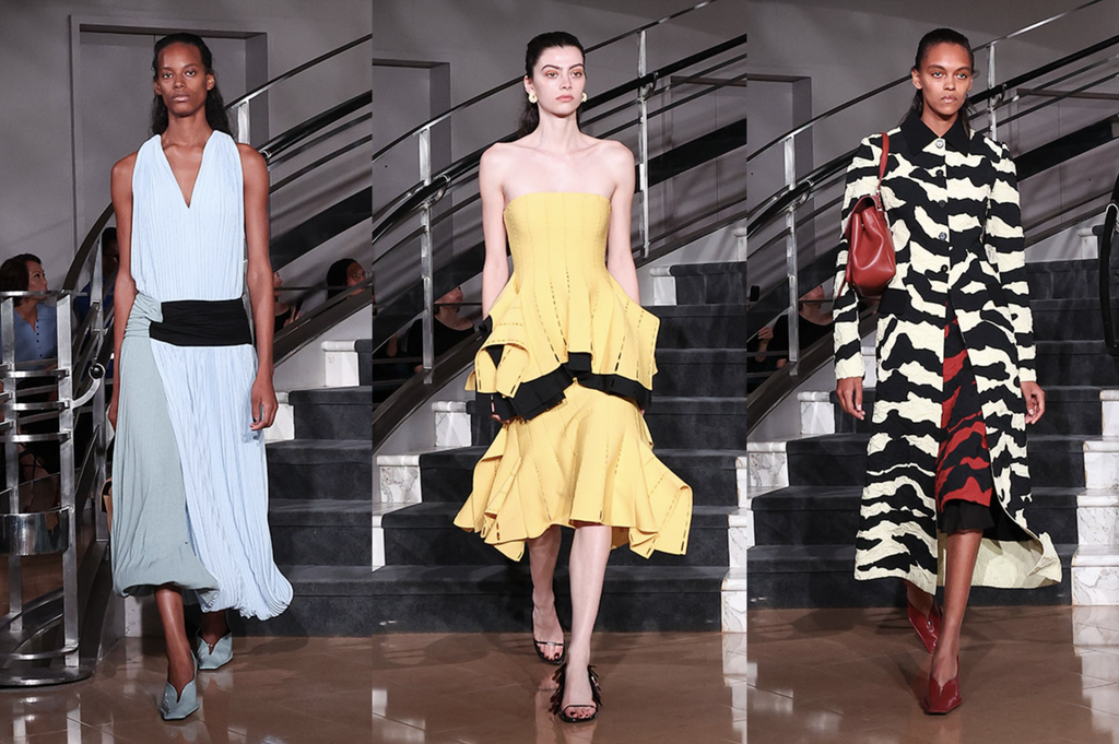 Model z prehliadky Proenza Schouler jar/leto 2027 v bývalom Rubin Museum