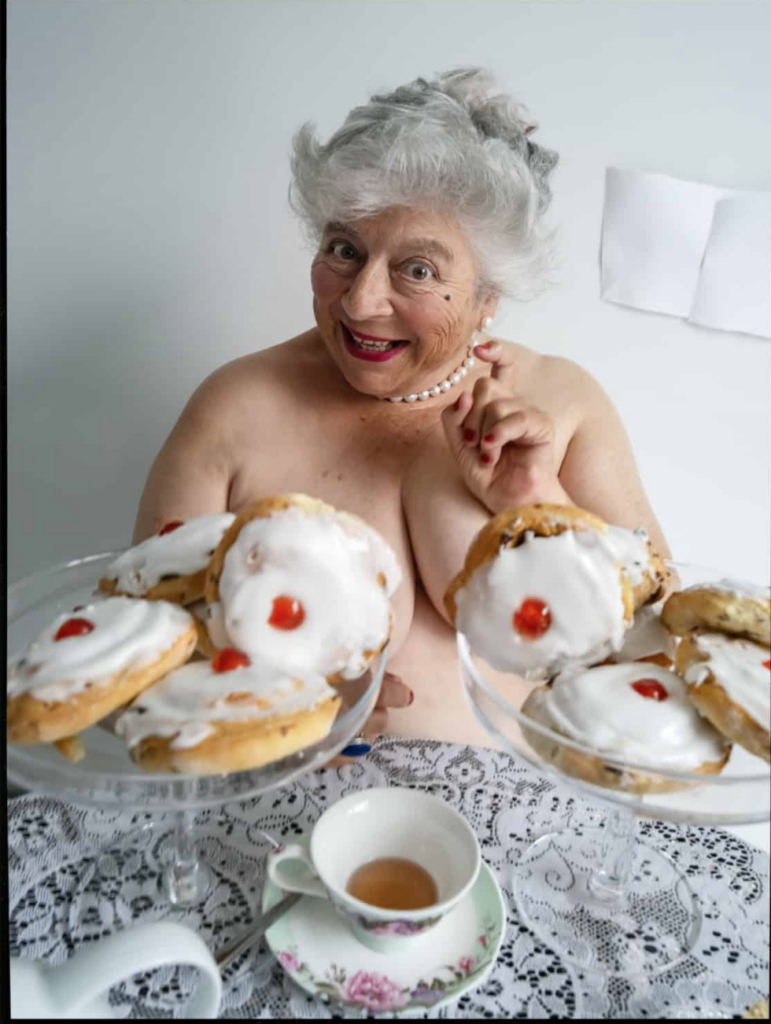 Miriam Margolyes, Clapham Cream Teas, London, 2023. © Tim Walker.