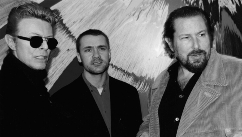 Roxanne Lowit, David Bowie, Damien Hirst and Julian Schnabel, New York, 1996

